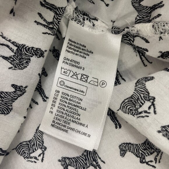 H&M Women's Zebra Print Button-Up Shirt Long Sleeve Lightweight Casual Top Size - Picture 5 of 6
